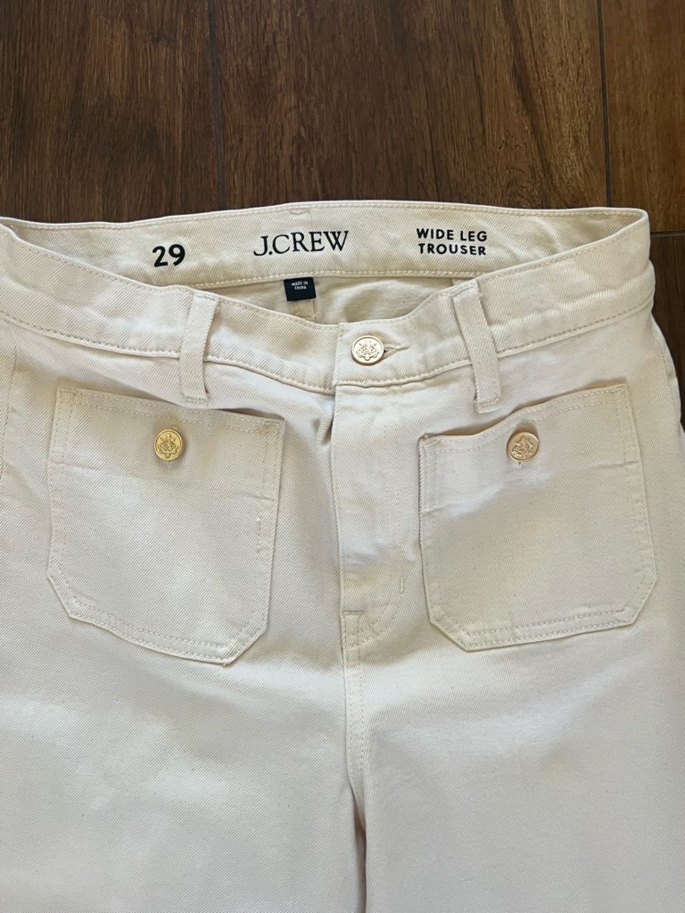 NWOT J.Crew Sailor Denim Trouser in Ecru Natural Wash Size 29 - Picture 6 of 8
